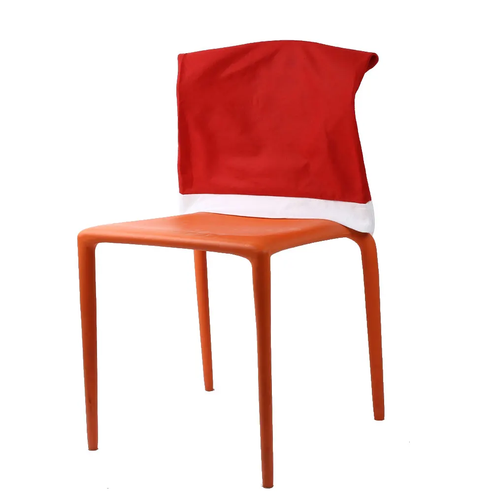 Cute Christmas Chair Back Seat Cover Non-woven Santa Pattern Table Dining Decor
