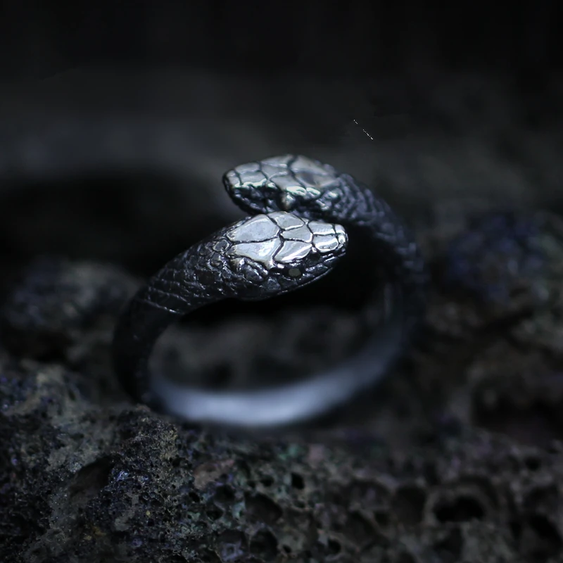 Готическое кольцо из нержавеющей стали Goth Double Snake|Кольца| |