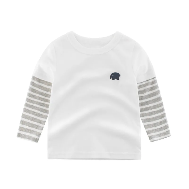 Детская футболка для мальчиков; сезон весна-осень; Новинка года; футболка с длинными рукавами; одежда для малышей; Рождественская футболка для мальчиков - Цвет: Белый