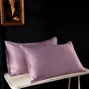 

1PCS Satin Silk Pillowcase Black White Solid Color Satin Imitated Silk Pillow Cover for Healthy Sleep 48x74cm 51x66cm 51x91cm