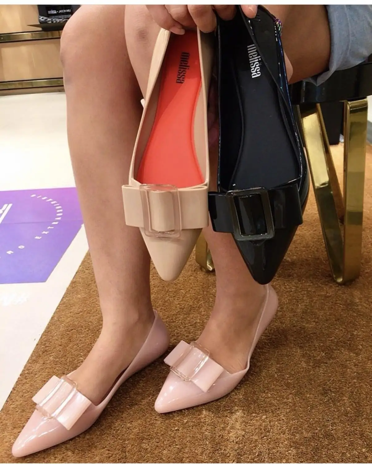 Женские повседневные сандалии Melissa желейные туфли с бантом остроносые для