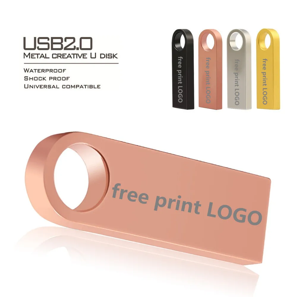 

memory stick usb 2.0 metal waterproof usb flash drive 64GB U disk key Pendrive 128GB 32GB 16GB 8GB 4GB Pen Drive Mini Free logo