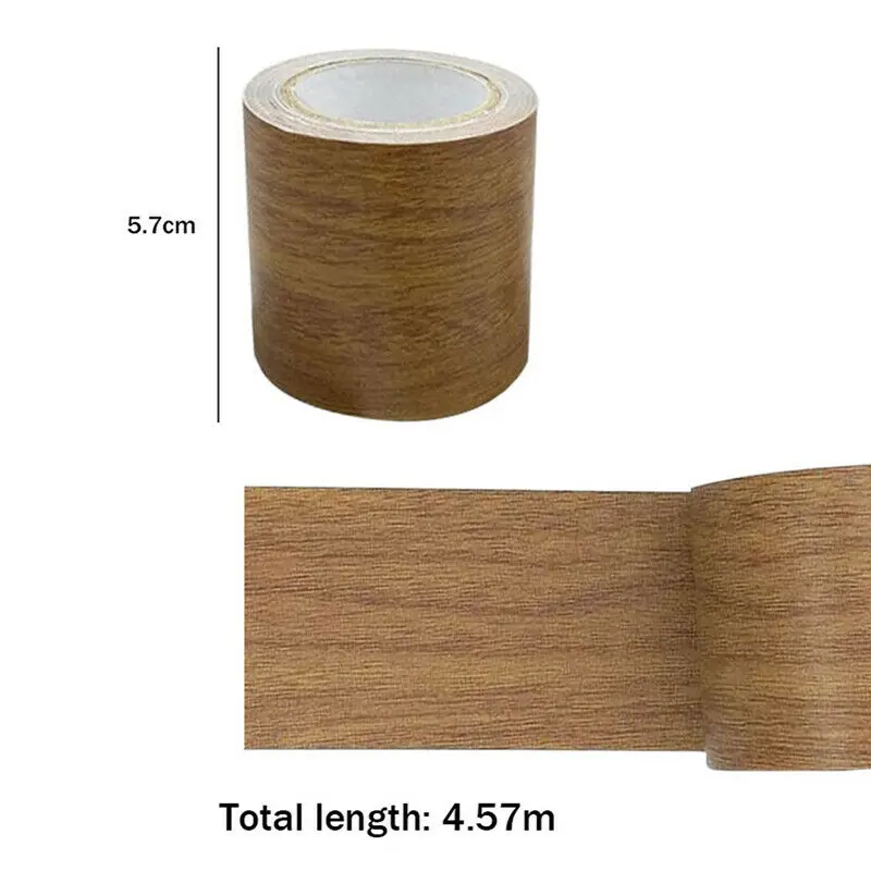 Rouleau de ruban adhésif 4.57M, imitation Grain de bois, auto-adhésif, pour  porte, armoire, bureau