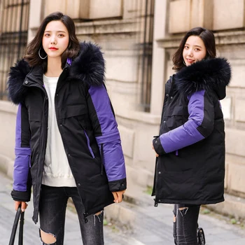 

Korean Women Parka Mujer 2019 Winter Parkas Women Fur collar Parka Outwear Jacket Coat Femme 5XL Pluse Size coats for Women
