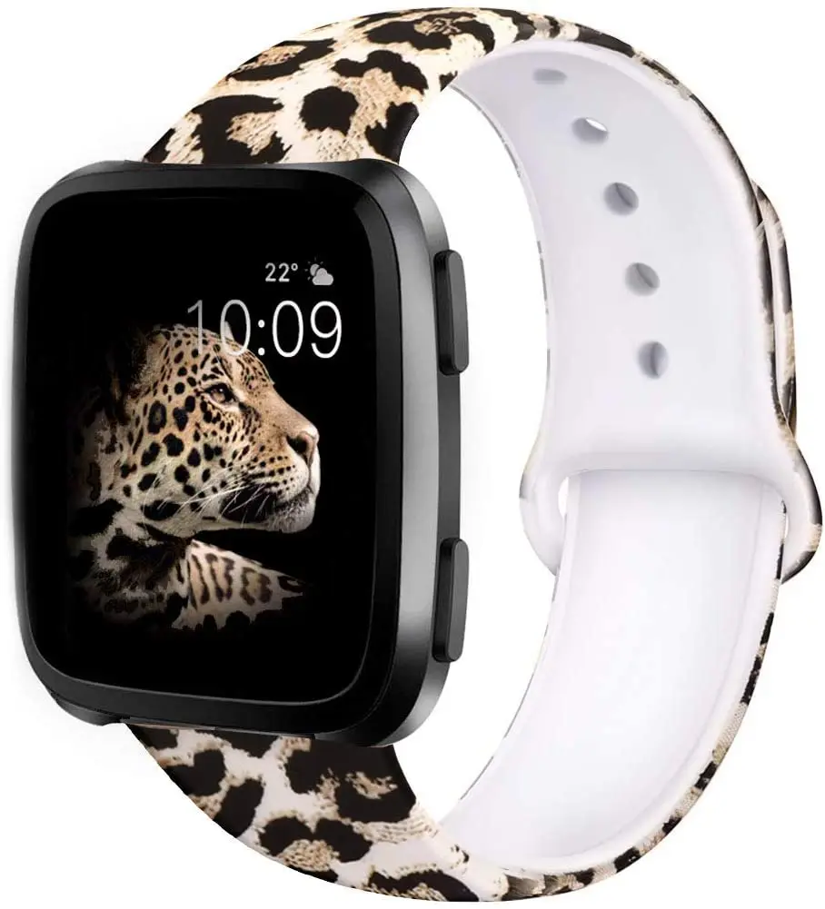 Ремешки Fitbit Versa/Versa 2/Lite/Special Edition силиконовые ремешки с цветочным принтом без