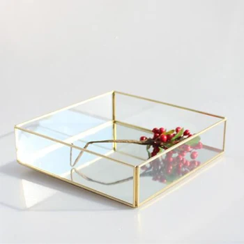 

Vintage Glass Geometric Terrarium Jewelry Display Box, Also Used for Succulent Moss and Small Plants Flower Pot