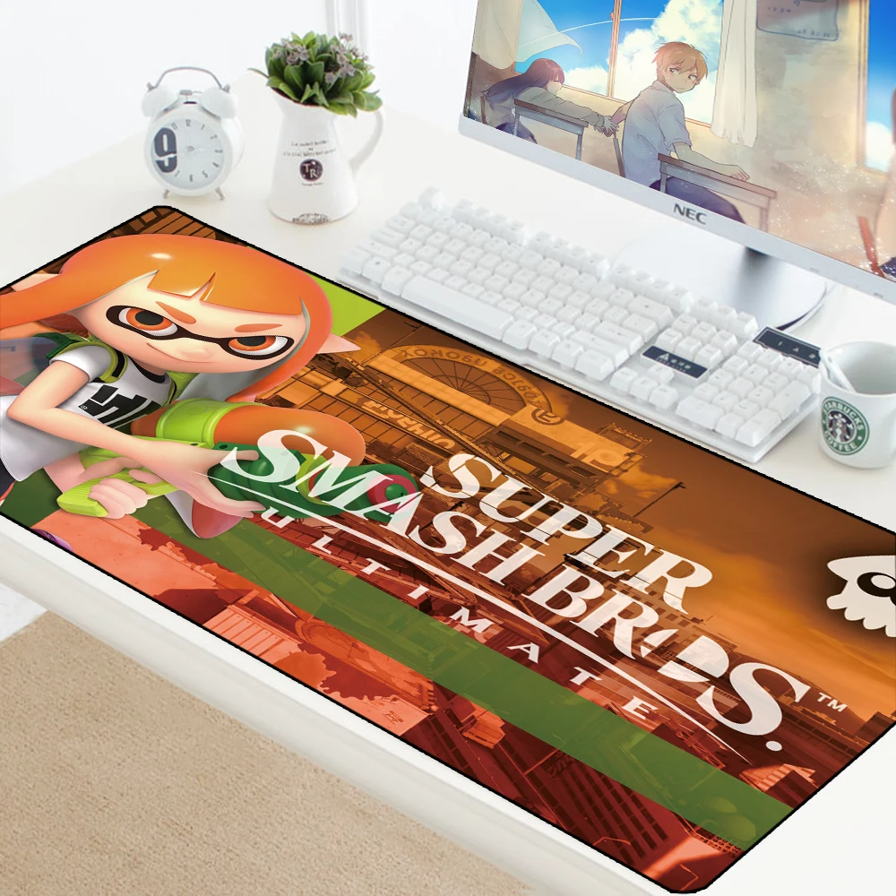 Splatoon, большие игровые коврики, аниме геймер, коврик для мыши, коврик для мыши, Нескользящий Резиновый, запирающий край, компьютер, ПК, клавиатура, коврик для мыши, большой