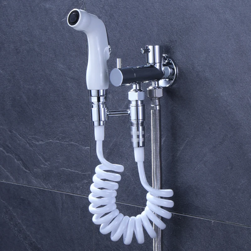 

Bathroom Bidet Faucet Toilet Bidet Shower Set Portable Bidet Spray With ABS Chrome Shower Holder & 1.5m Hose Hand Held Bidet Tap