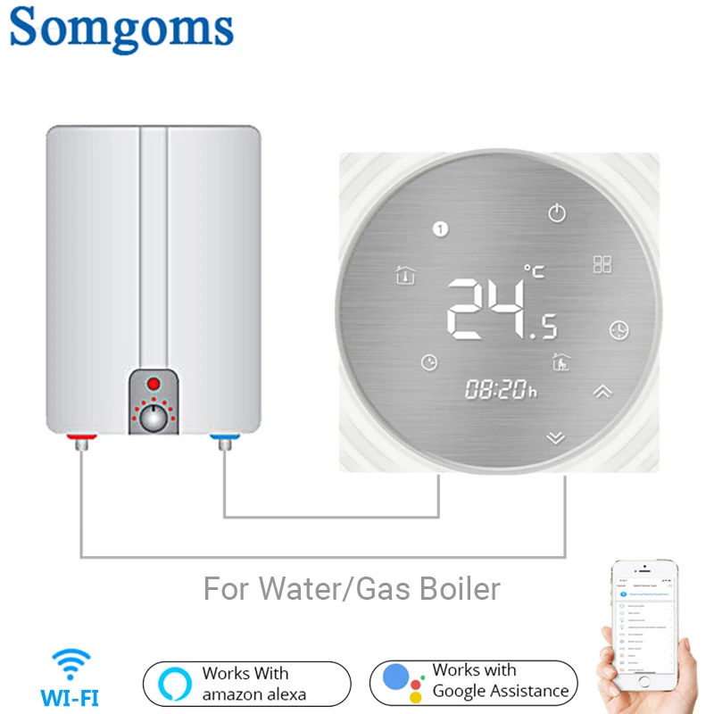 wifiスマートサーモスタット水-ガスボイラー温度コントローラスマートライフ-チュウヤウィークリープログラマブルalexa-googleホームで動作