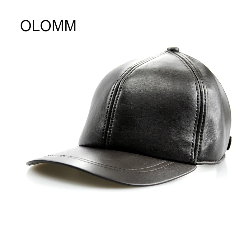 Spring genuine leather man's baseball cap hat men's real adjustable trucker driving black snapback hats caps B14 | Аксессуары