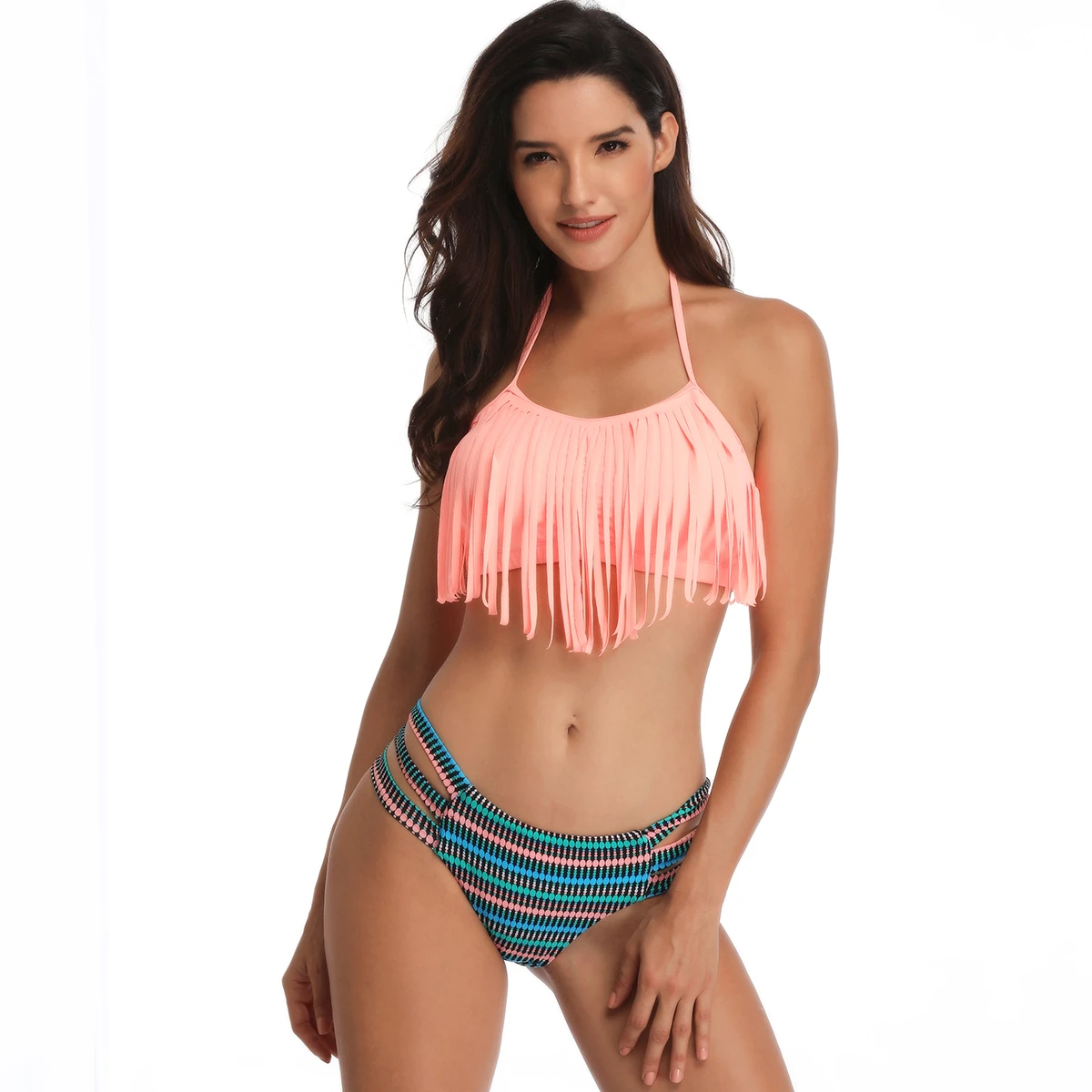 push up halter top bikini