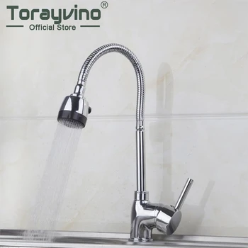 

Kitchen Sink Basin Faucet Swivel Spout Contemporary Chrome Ceramic Plate Spool Hot Cold Water Mixer Taps Kitchen Faucet
