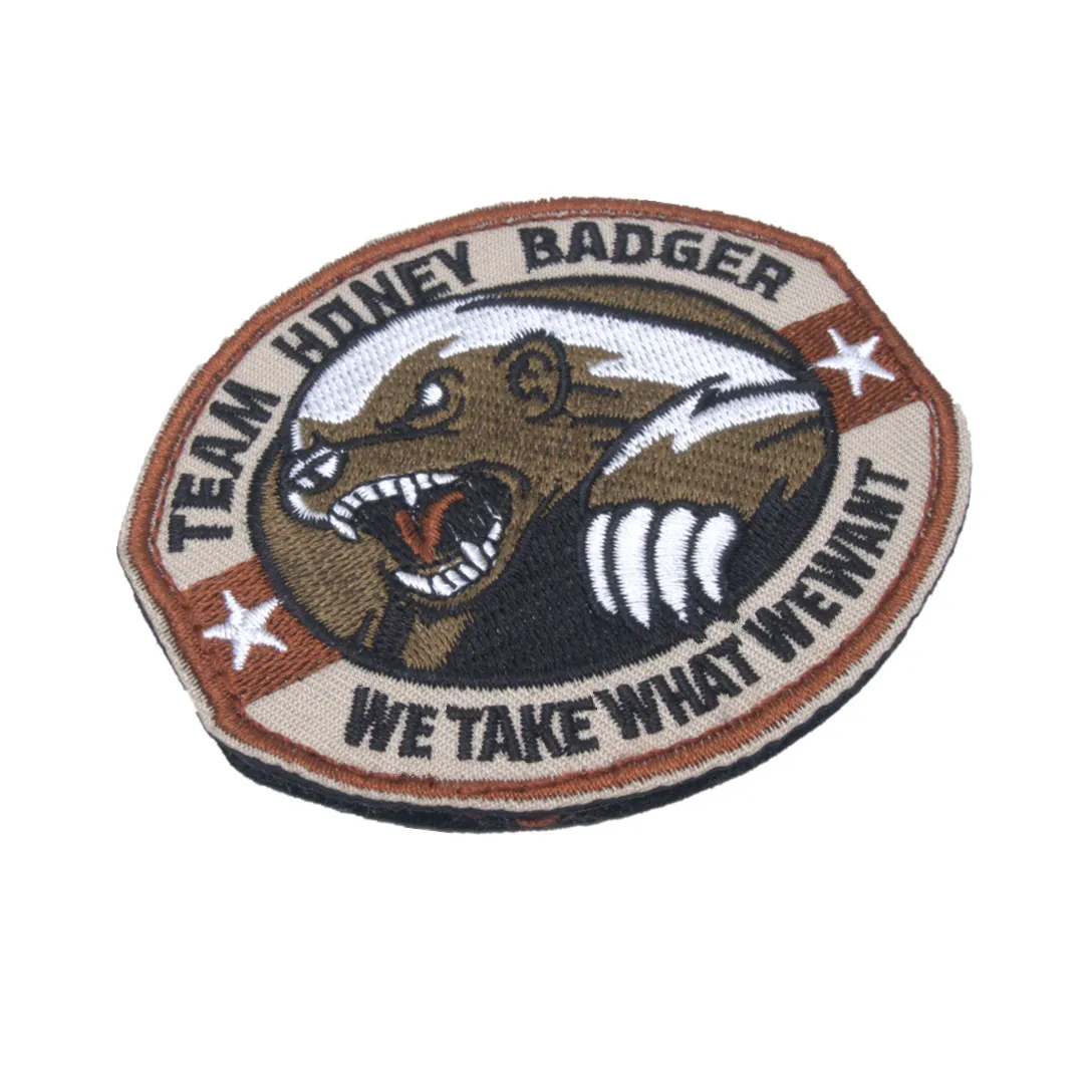 

Fight wolf Outdoor Team Embroidered Velcro Shoulder Emblem Epaulet Badge Direct Supply