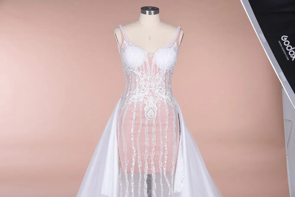 Vestidos De Novia Великолепные Свадебные платья Русалка Robe de Mariee сексуальное свадебное платье с v-образным вырезом, свадебное платье с бисером и кружевной аппликацией