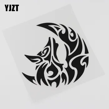 

YJZT 15.3CM*15.6CM Funny WOLF MOON TRIBAL Decoration Vinyl Car Sticker 13C-0062
