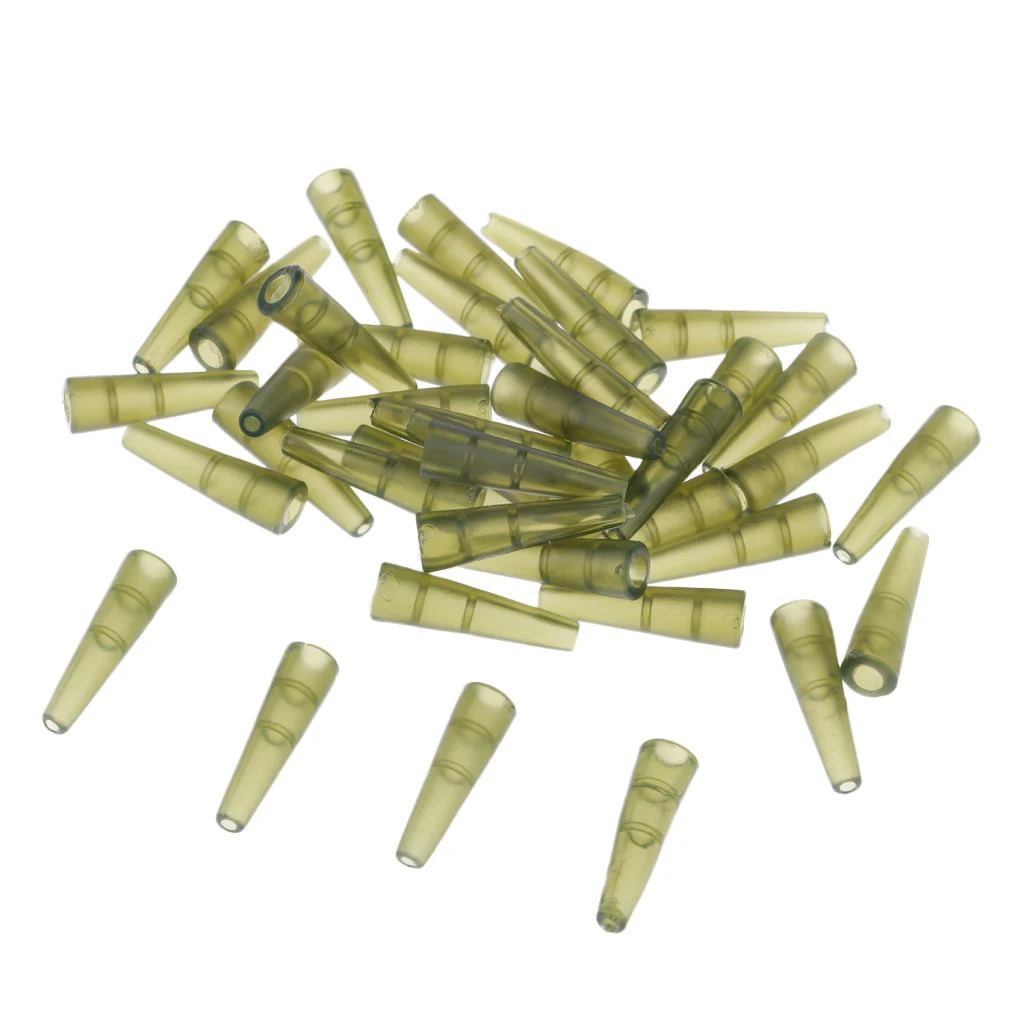 

50pcs Eco-friendly Tail Rubber Tubes Fishing Terminal Rig Sleeves for Safety Lead Clips Terminal Tackle Green