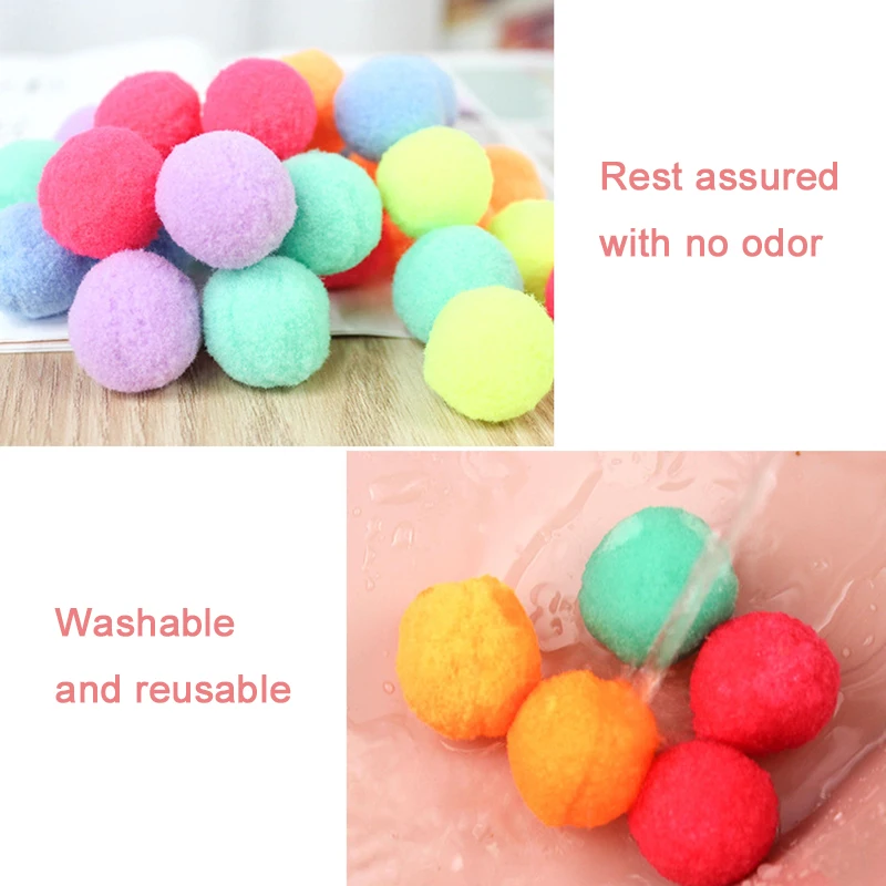 10 / 20 / 30 Pcs Cute Funny Cat Toys Stretch Plush Ball Soft Colorful Cat Toy Ball Interactive Kitten Toys Chew Toy Cat Supplies