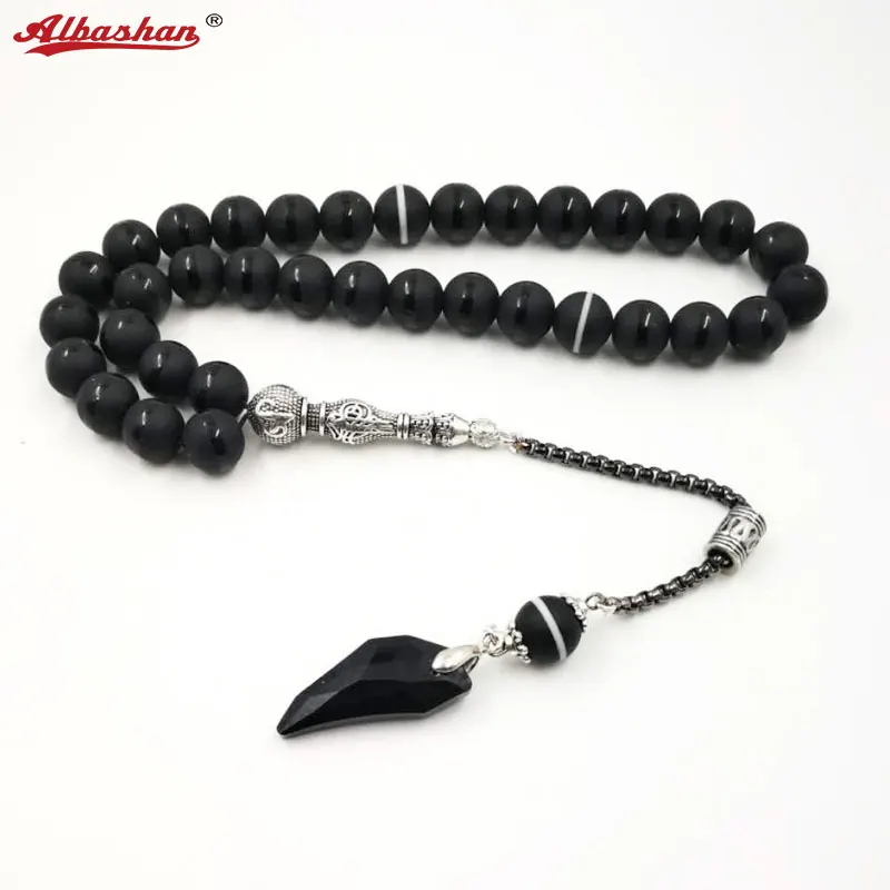 Crystal-Tasbih-and-agates-tassel-Popular-style-Black-Crystal-Muslim ...