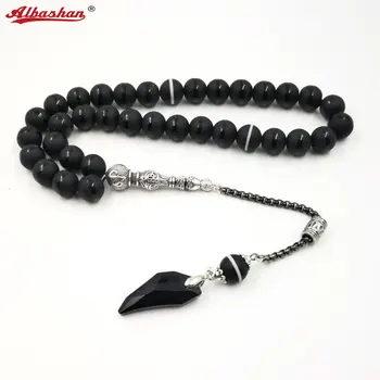 Crystal Tasbih and agates tassel Popular style Black Crystal Muslim prayer beads 33 66 99Misbaha beads Islam Rosary Islamic gift