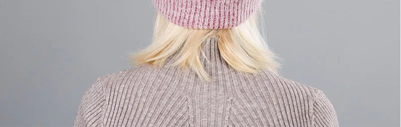 Women's Beanie Warm Hat Knit Cap Rabbit Mao Winter Headwear Women's Innocent Mini Hat Pure Color Cotton Cap Ski Warm Mask