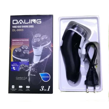 

DL-9005 3in1 Floating Rotary 3 Head Shaver Washable Electric Shaver Beard Rechargeable Razor Machine with LED Torch Flashlight