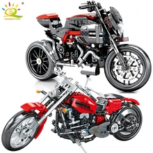 HUIQIBAO offroad bisikleti yarış yapı taşları yüksek teknoloji hız şampiyonu motosiklet otomobil araç tuğla yaratıcılık oyuncaklar çocuk