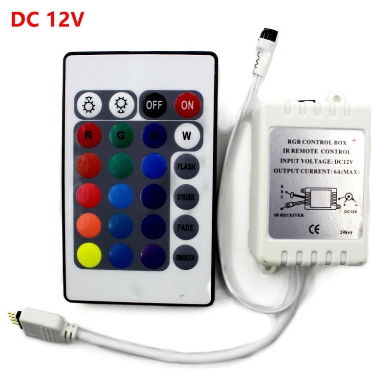 IR 24 Keys Box DC 12V 12A 3 ключа Мини светодиодный RGB контроллер Диммер драйвер для RGB 5050/3528/2835/5730/5630/3014 SMD Светодиодные ленты света - Цвет: IR 24 Keys Box