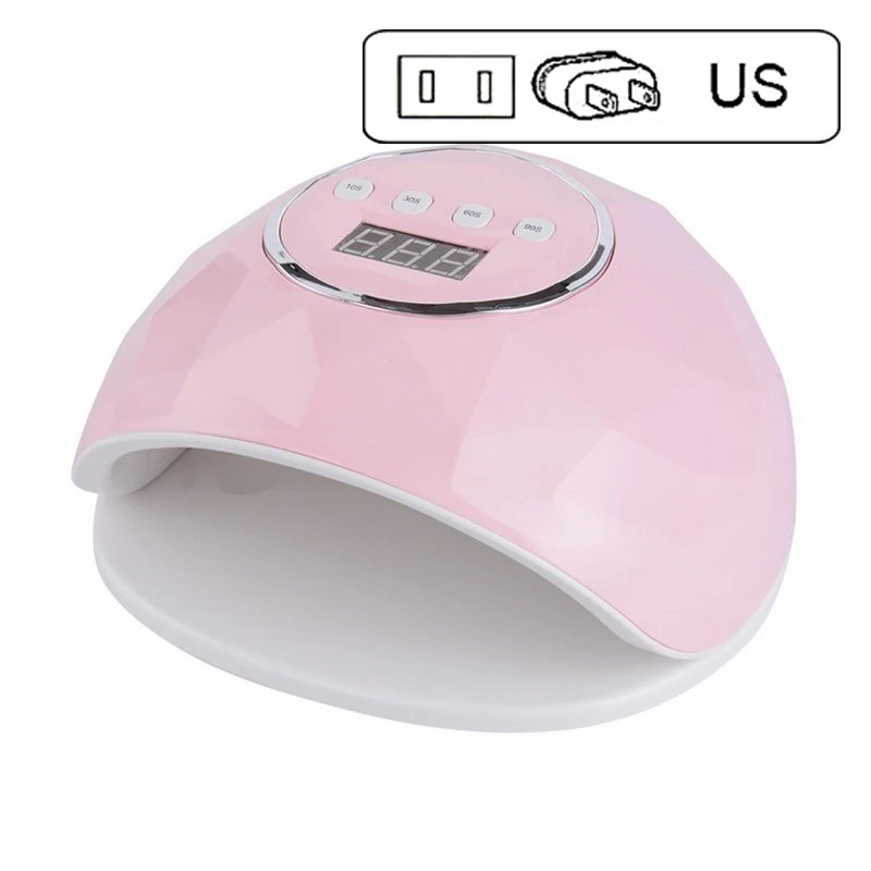 72W US Plug Профессиональный 72 Вт/86 Вт УФ лампа Сушилка для ногтей Pro UV светодиодный лампа для сушки гелевых ногтей для быстрой сушки Гель-лак льдинка светильник для машинка для маникюра - Цвет: 72W US Plug