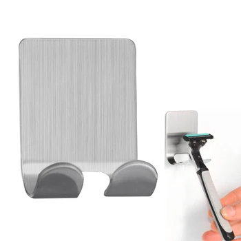 

Shaver Shelf Stainless Steel Razor Holder Shaving Razor Rack Bathroom Accessories Razor Hook Cable Organizer