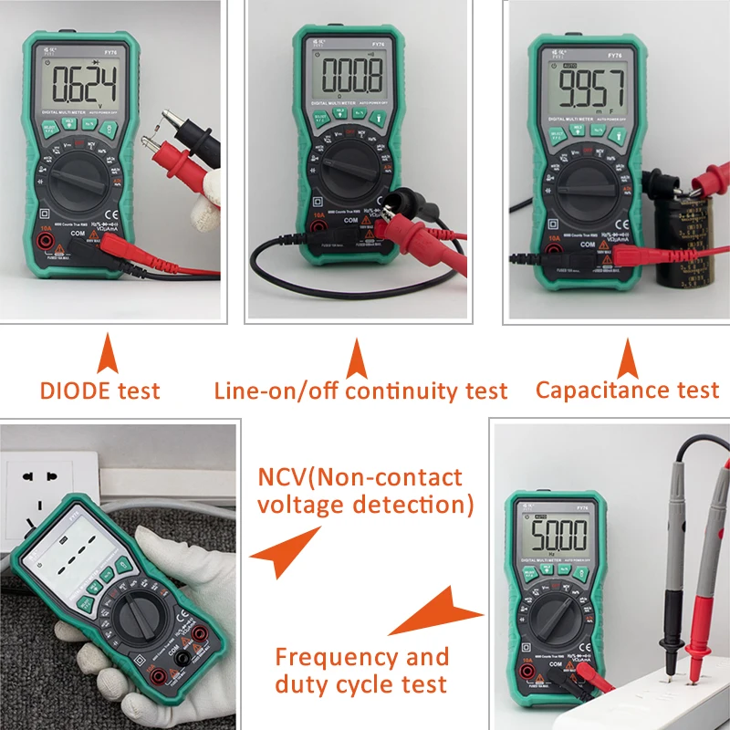 Beste 6000 Counts Multimeter Ncv Digitale Multimeter True Rms Auto Ranging Ac Dc Voltage Meter Multimetro Digitale Multimetr Voltmeter