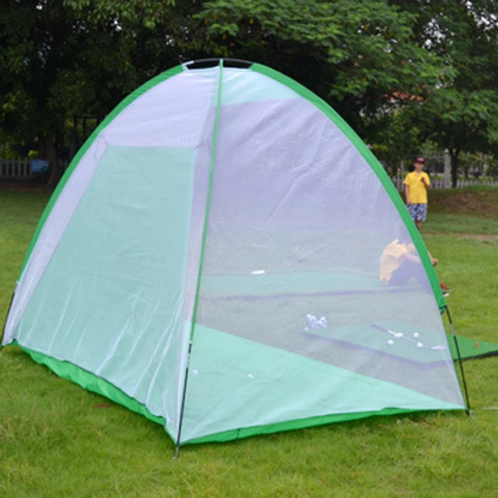 Children Golf Practice Set Putting Mat Chipping Net Carry Bag Included Green