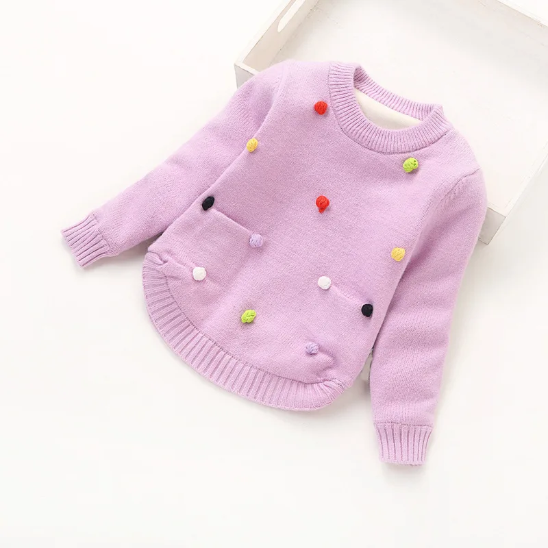 Теплый вязаный зимний свитер с цветочным узором для маленьких детей платье-свитер для маленьких девочек Детская верхняя одежда 1, 2, 3, 4, 5, 6, 7, 8, 9, 10, 11, 12