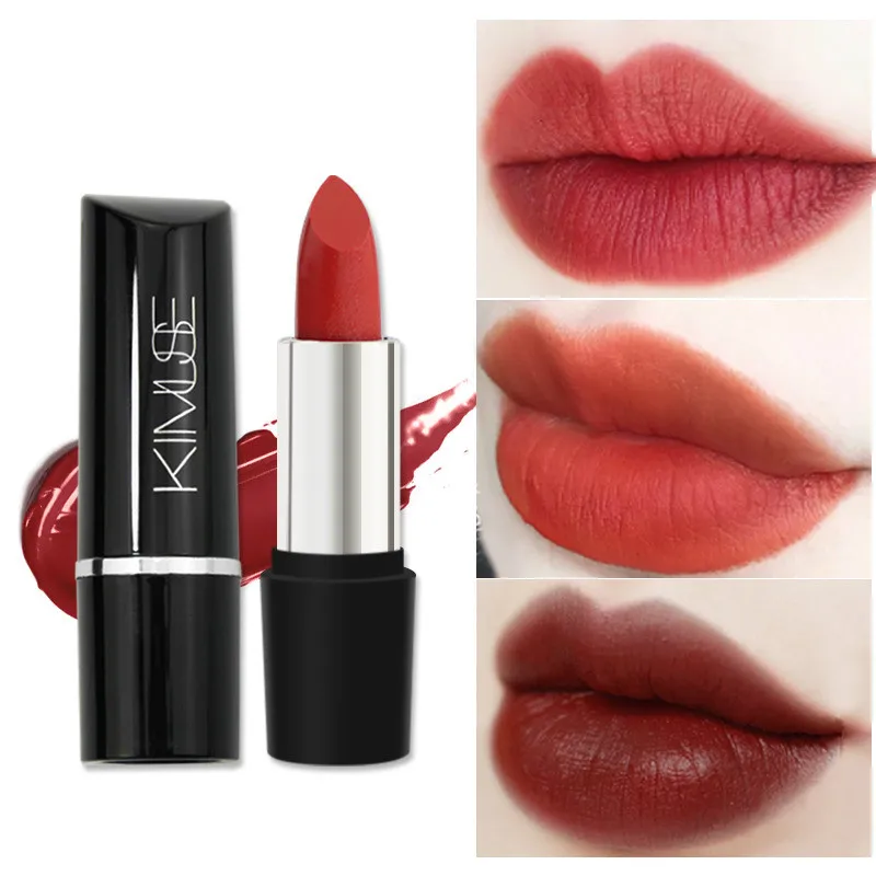 

Small black diamonds allure dull lipstick matte velvet not easy to remove lipstick beauty