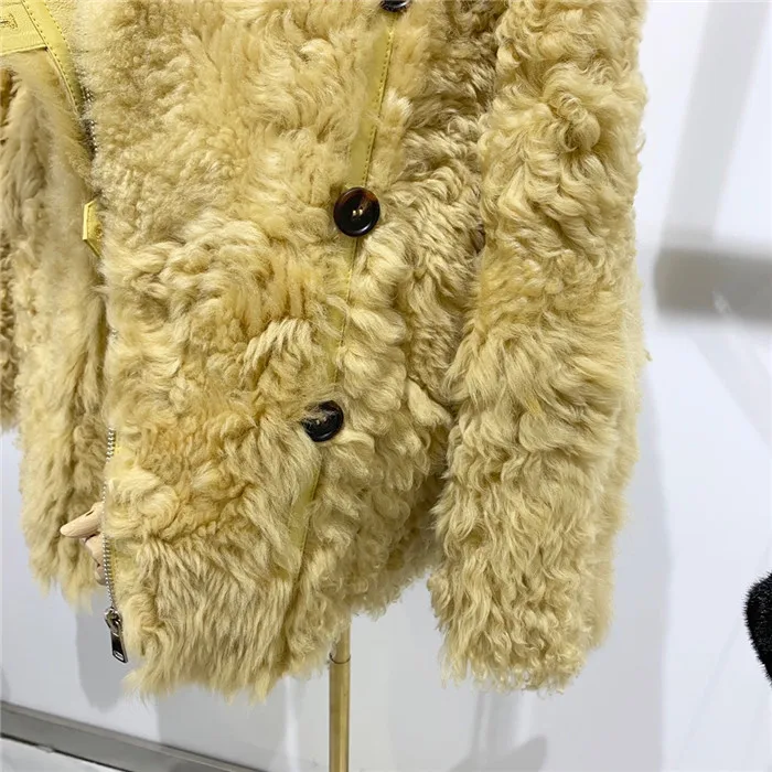 Tuscan Натуральная Овечья меховая куртка женская однобортная Двусторонняя меховая шуба из натуральной овчины подкладка