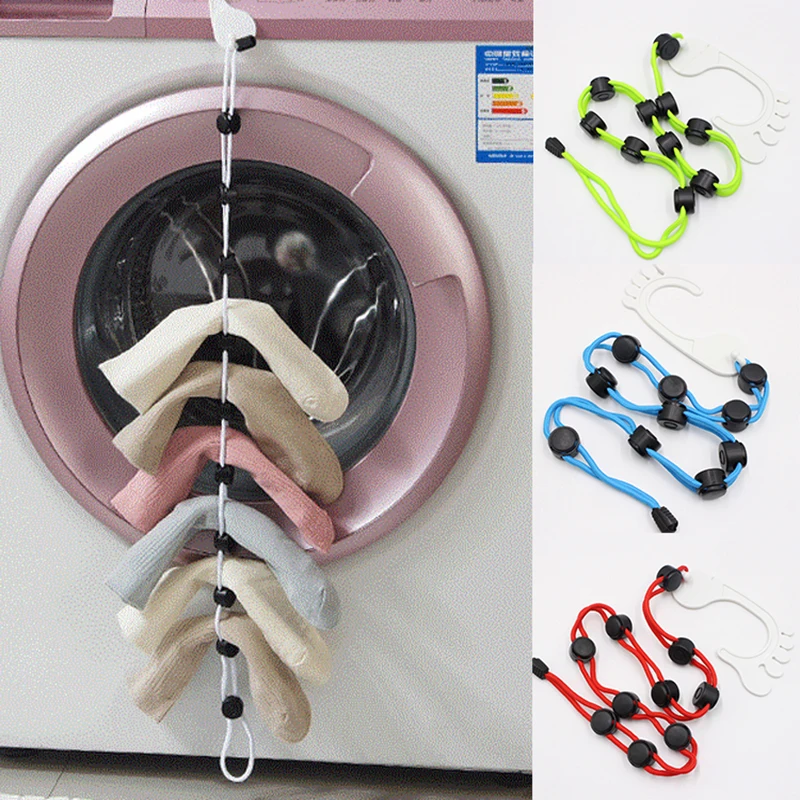 1PC Hot Home socks hanging rope creative multi-function washing clothes basket net stockings drying rack | Дом и сад