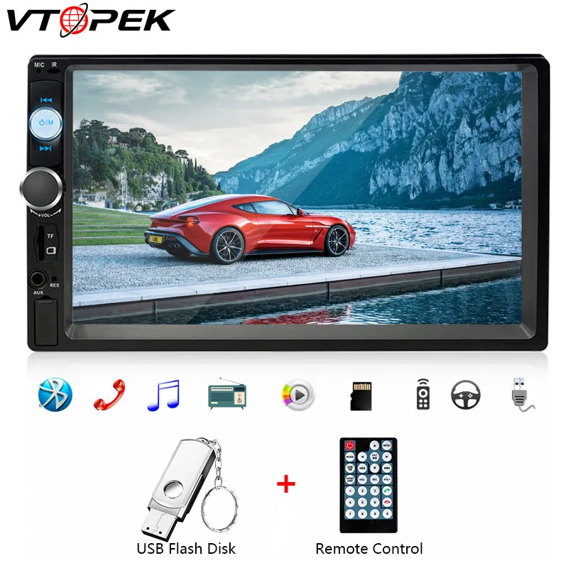

Vtopek 7" Double Din Universal Car Multimedia Player Car Radio MP5 Digital HD Touch Screen Car Autoradio Support Backup Camera