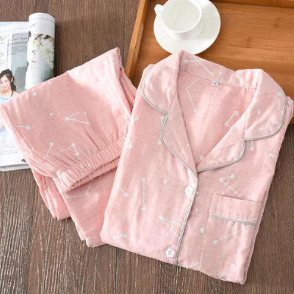 2 шт./компл., весенний хлопковый женский пижамный комплект, осенняя одежда для сна, плюс размер, топ+ длинные штаны, пижама для девочек - Цвет: Color 4
