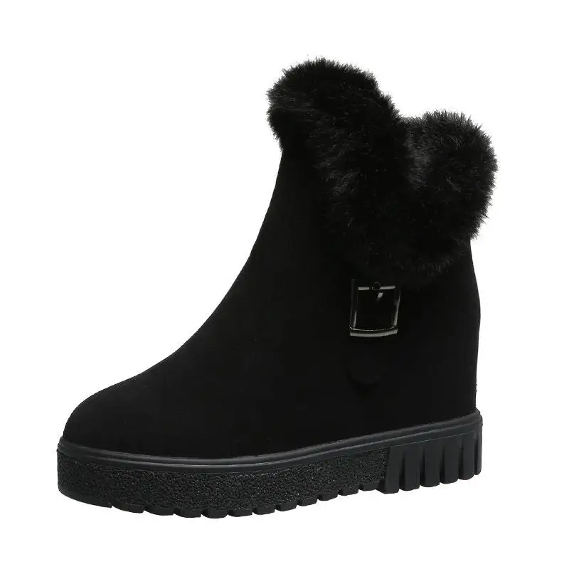 

Snow boots winter Korean version plus velvet thickening new cotton shoes round toe increase Thick Bottom Cartoon leisure Shoes