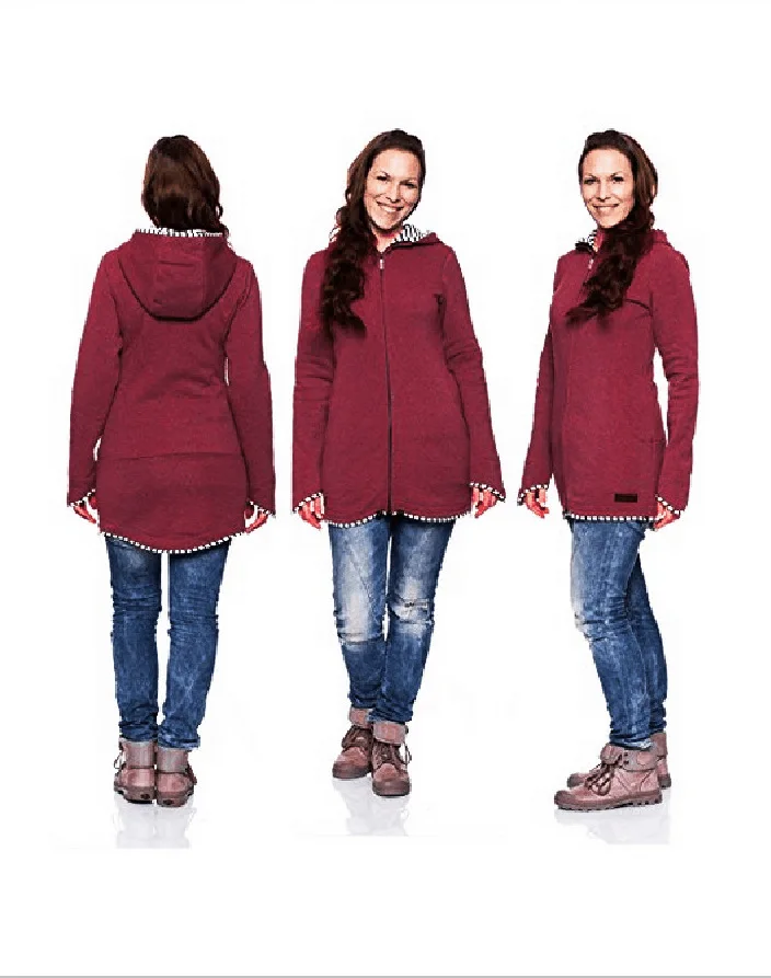 Беременности и родам зимняя куртка беременных Для женщин толстовки с длинным рукавом для новорожденных Одежда для беременных Повседневное с капюшоном толстовки для беременных - Цвет: Красный