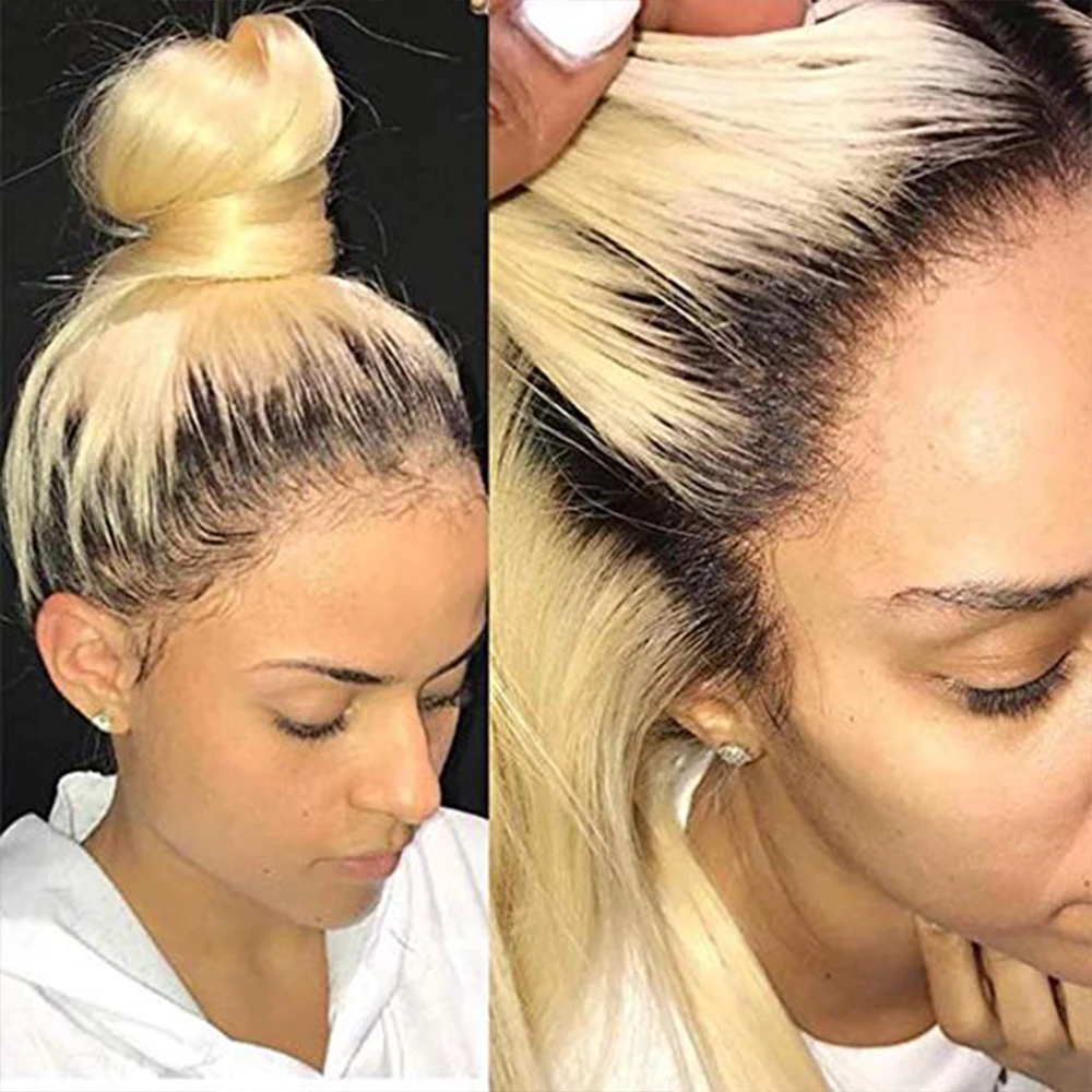 Remyblue перуанские волосы Remy полностью кружевные человеческие парики T1B 613 блонд