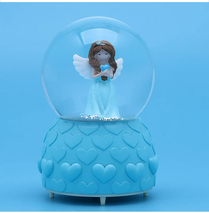 Мультяшный Ангел девочка Снежный шар хрустальный шар вращающаяся музыкальная шкатулка Рождественское украшение для дома украшение дома аксессуары