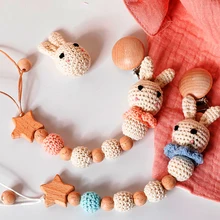 Chaîne de sucette pour bébé, 1 pièce, Clip factice, chaîne de mamelon, sucette, Crochet, perles de dentition, chaîne, jouet pour bébé, collier, bracelet
