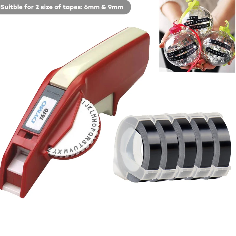 Dymo 1610 label maker 3D 9 mm Ribbon Organizer embossing manual belt typewriter labeling for 6/9mm | Компьютеры и офис