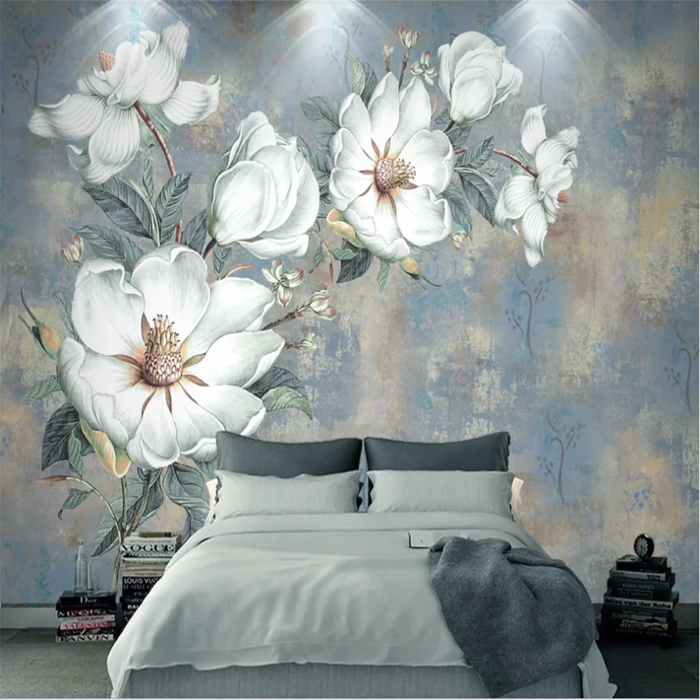 XUE SU Customized large mural wallpaper retro flower oil painting European background wall abstract wall covering