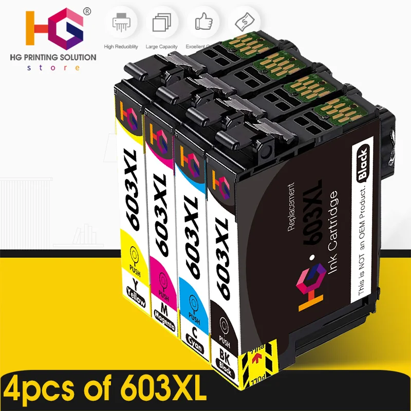 Replacement for EPSON 603XL 603 T603XL E-603XL T603 XL ink cartridges printer supplies inkjet ink cartridge ink cartridge For XP-2100 XP-2105 XP-3100 WF-2830 WF-2850