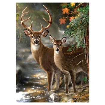 

Deer Scenery In The Forest Diamond Embroidery Full Rhinestone Diamond Painting Cross Stitch Kit Home Decoration