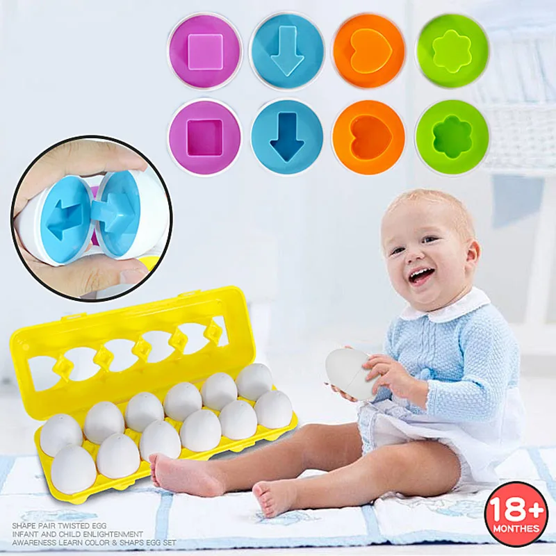 

1Egg Random Color Matching Egg Toy Children Educational Color & Shape Recognition Skills Learning Toy for Toddler