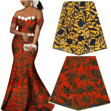 Хлопок Анкара Африканский батик с принтами ткань настоящий голландский воск высокое качество цветочный tissu швейный материал для вечернего платья 6 ярдов