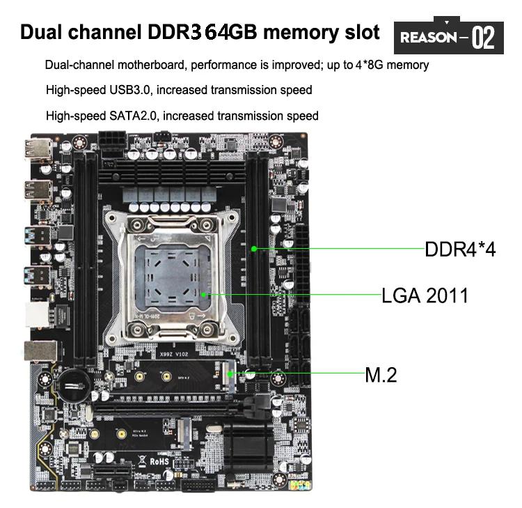 x99z X99 материнская плата LGA 2011-3 LGA 2011 M.2 NVME подержка 64 Гб память ECC Reg DDR3 USB 3,0 X99Z V102 тестирование в целости