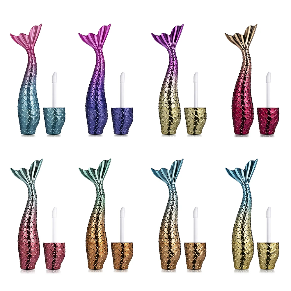Mermaid Tail Lip Gloss and Balm Containers - Travel-Friendly Cosmetic Tubes